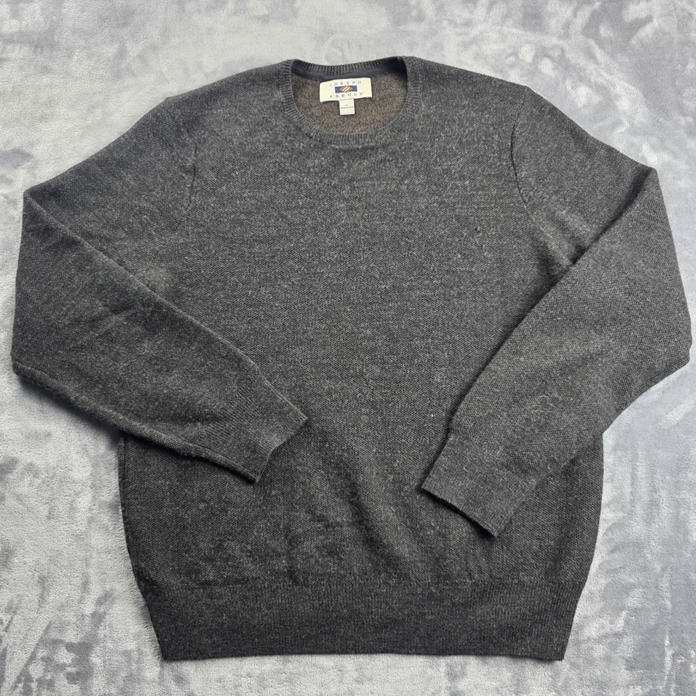 Joseph Abboud‎ Sweater Mens L Gray Merino Wool Blend Crewneck Textured Pullover